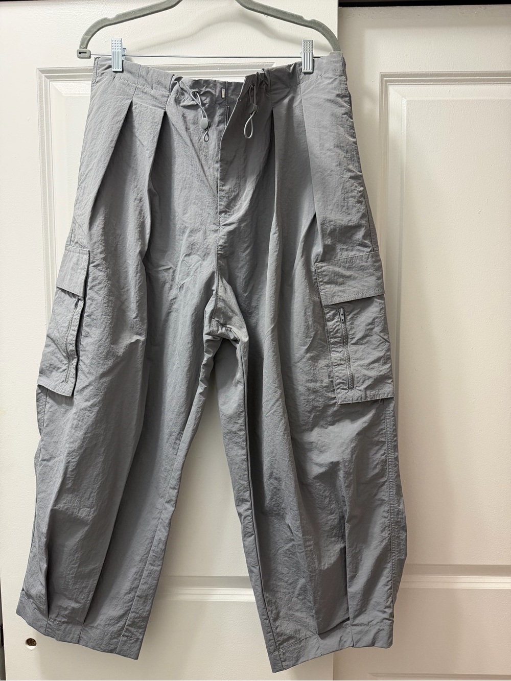 Zara Light Gray Wide Leg Cargo Pants - Picture 2 of 5